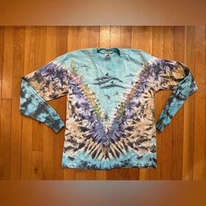Vintage Under the Sea Tie-Dye Long Sleeve single stitch